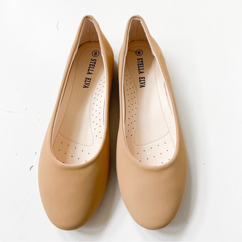 NWT Stella Elva Camel Round Toe Flats F11920